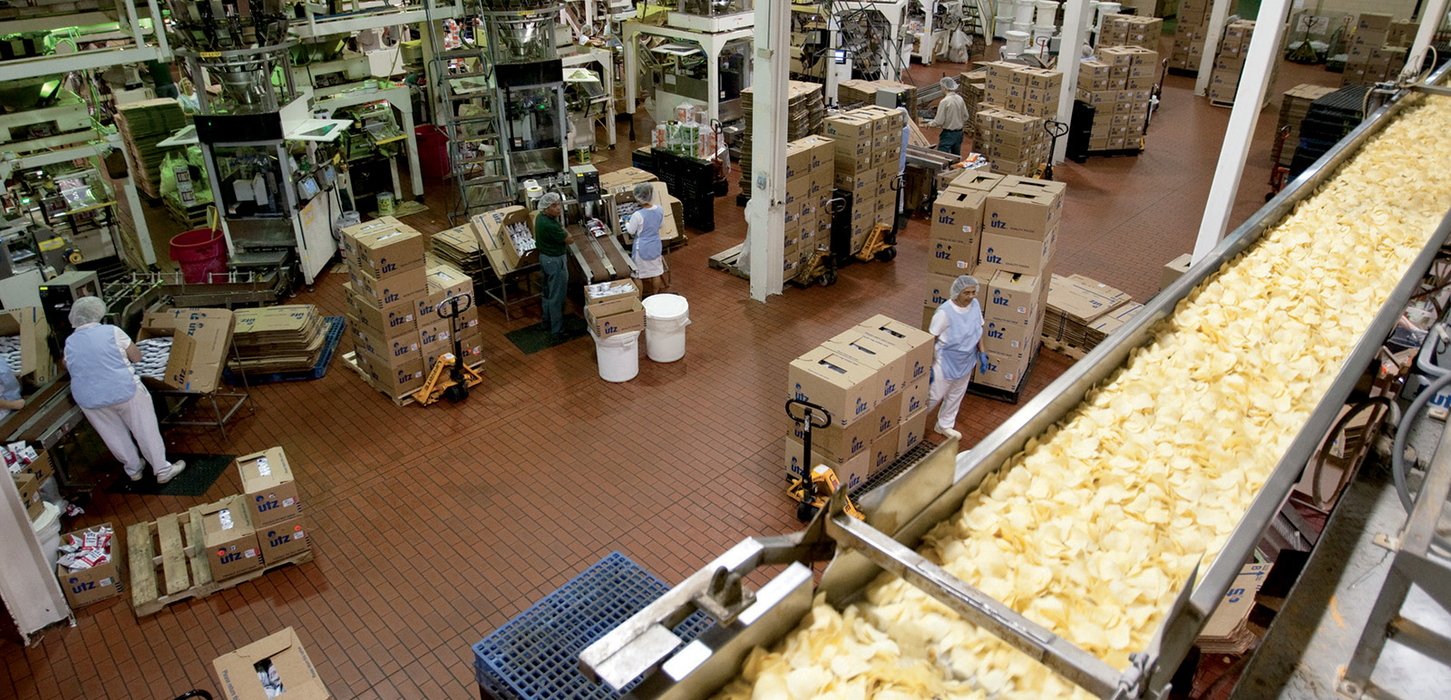 The factory floor at UTZ Potato Chips