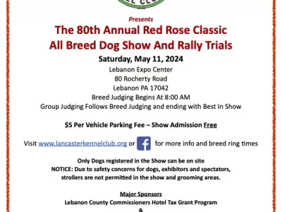 Red Rose Classic All Breed Dog Show and Rally Trials